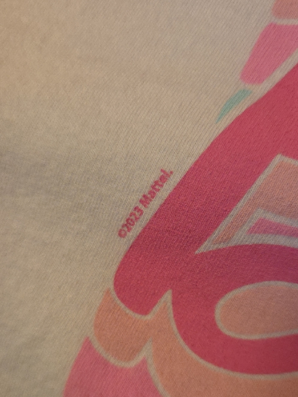 Barbie White Tee with Pink & Aqua Wave Script - Picture 6 of 6